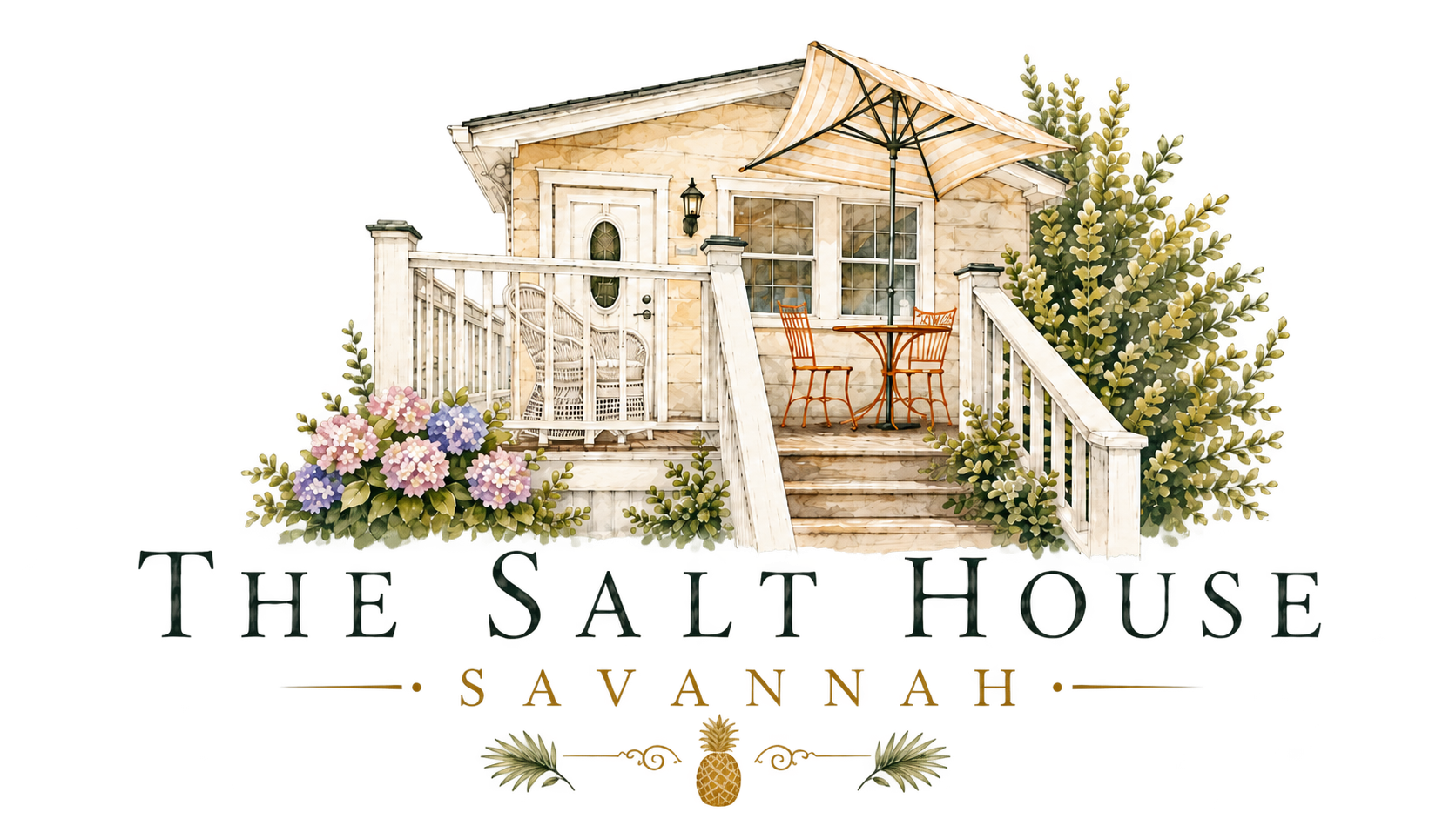 Watercolor illustration of The Salt House in Savannah